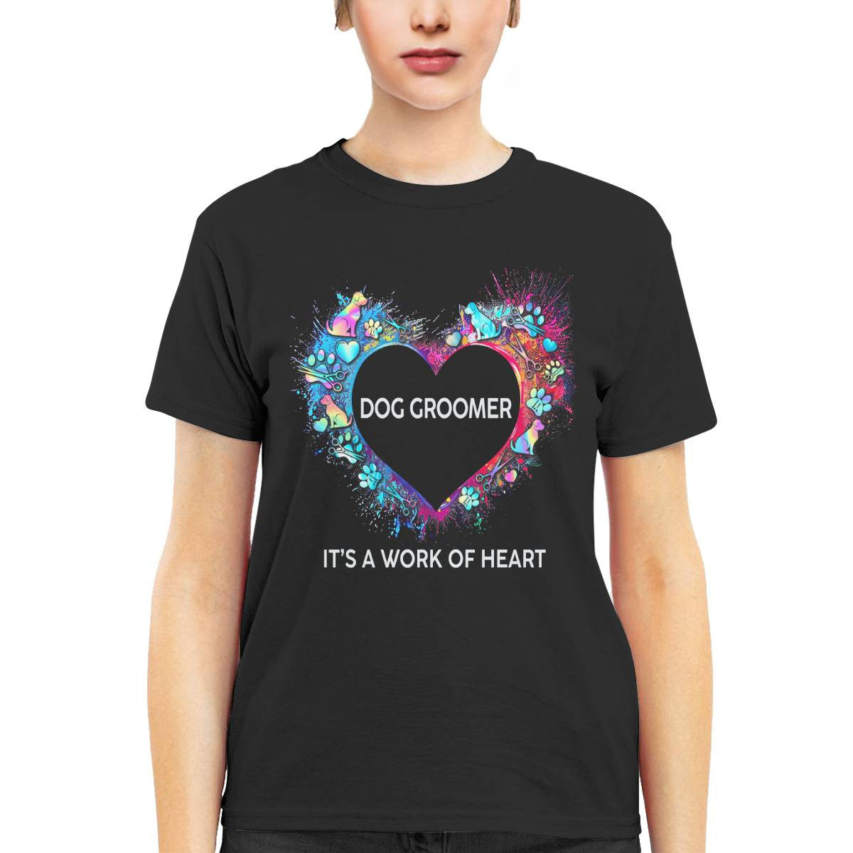 Awesome Dog Groomer Its a work of heart-T-shirt - grunx260804-0030