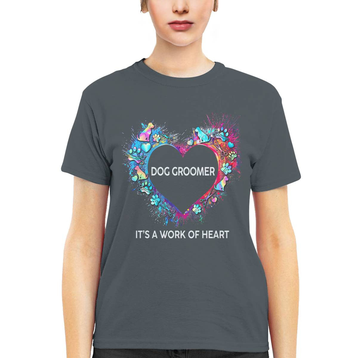 Awesome Dog Groomer Its a work of heart-T-shirt - grunx260804-0030