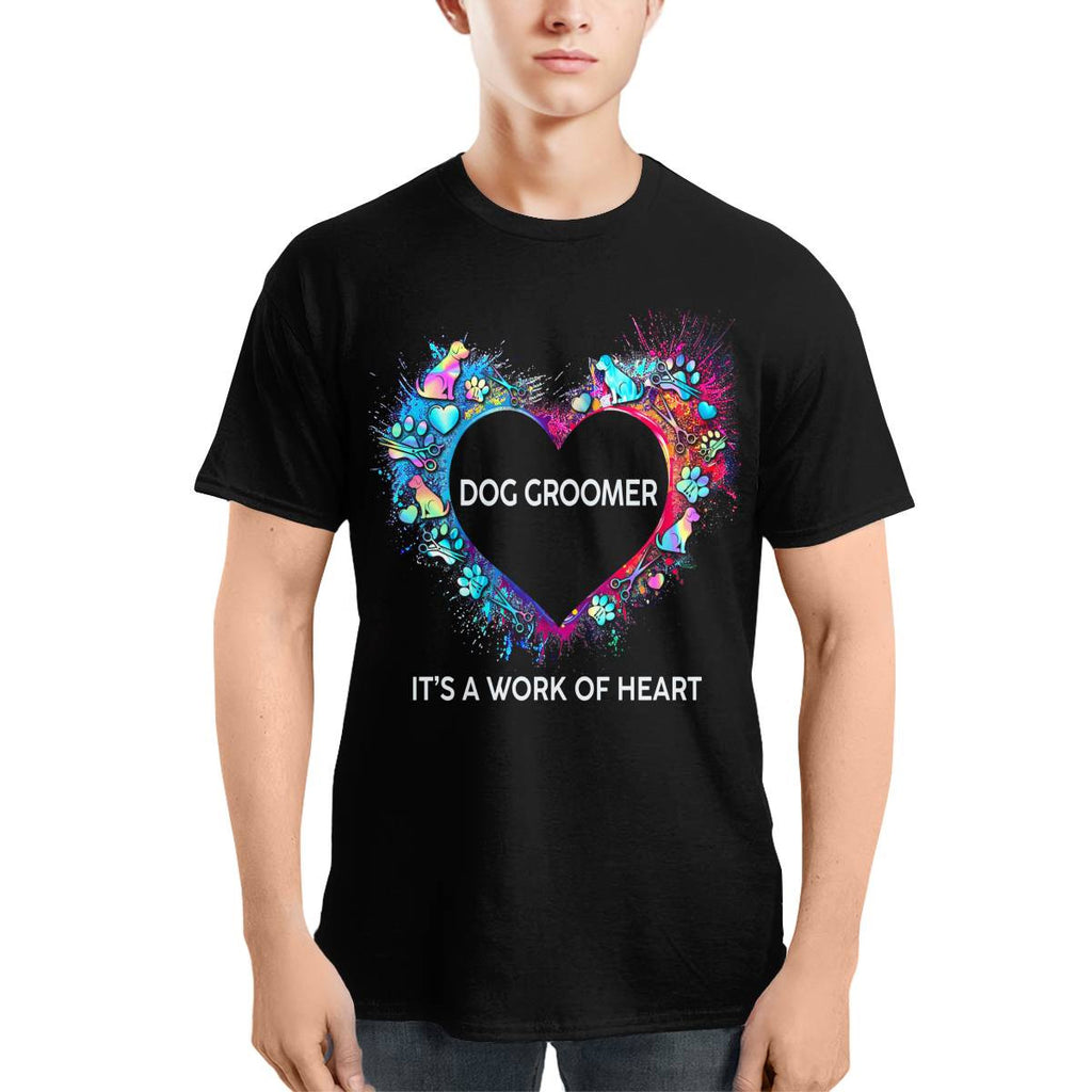Awesome Dog Groomer Its a work of heart-T-shirt - grunx260804-0030