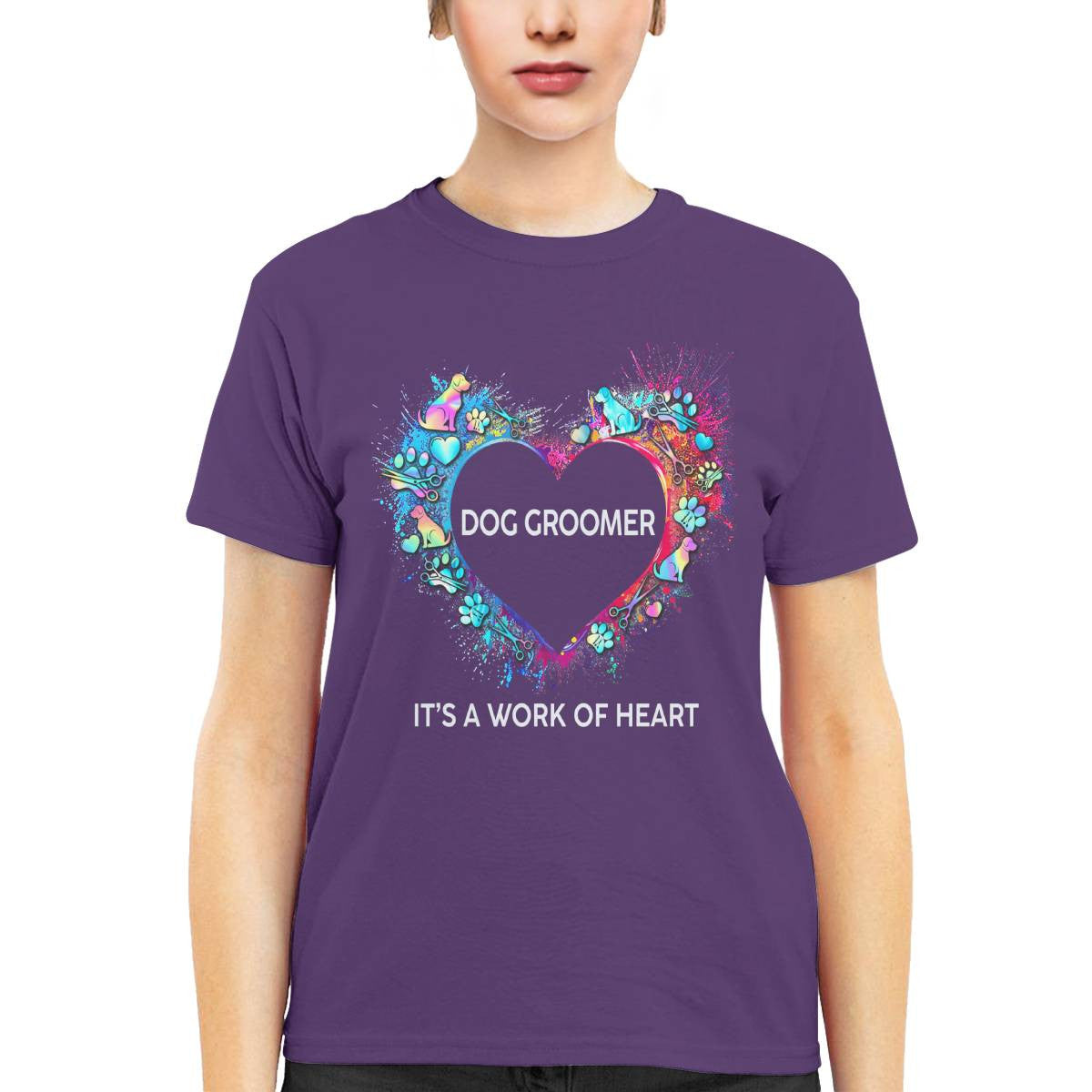 Awesome Dog Groomer Its a work of heart-T-shirt - grunx260804-0030