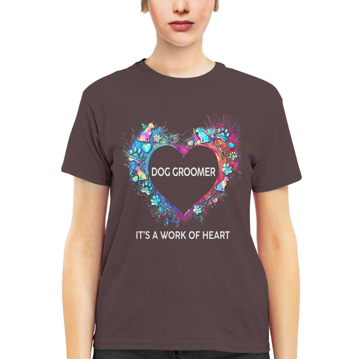 Awesome Dog Groomer Its a work of heart-T-shirt - grunx260804-0030