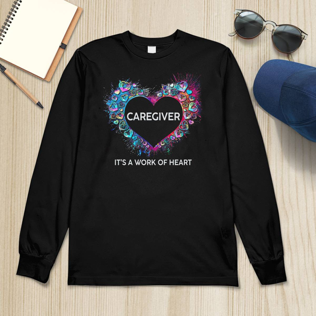 Awesome Caregiver Its a work of heart-T-shirt-#F290624WORKOF7FCAREZ4