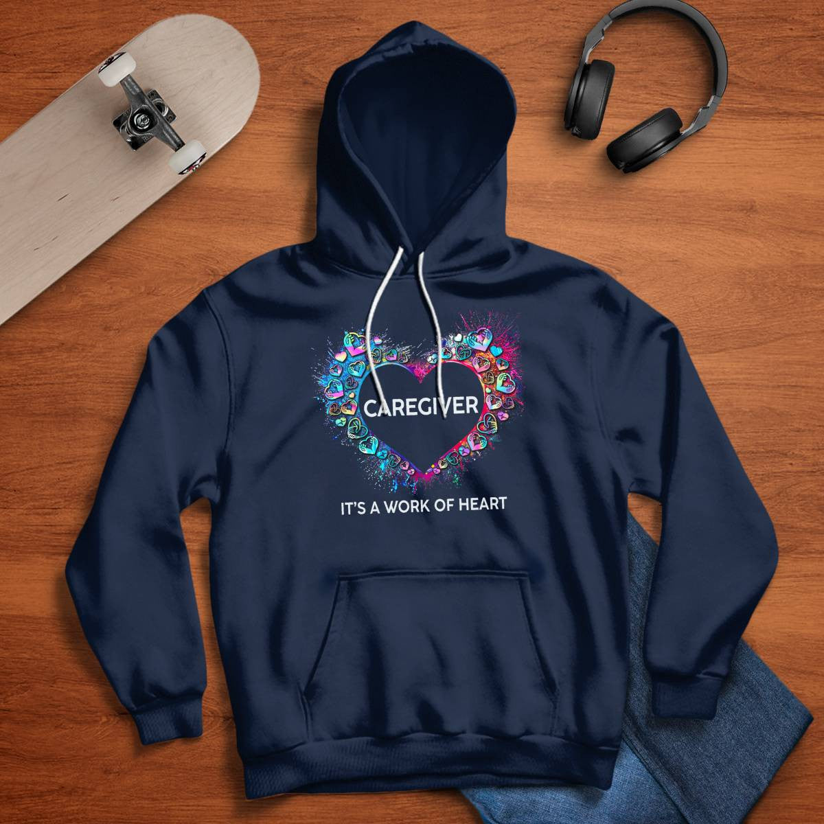 Awesome Caregiver Its a work of heart-T-shirt-#F290624WORKOF7FCAREZ4
