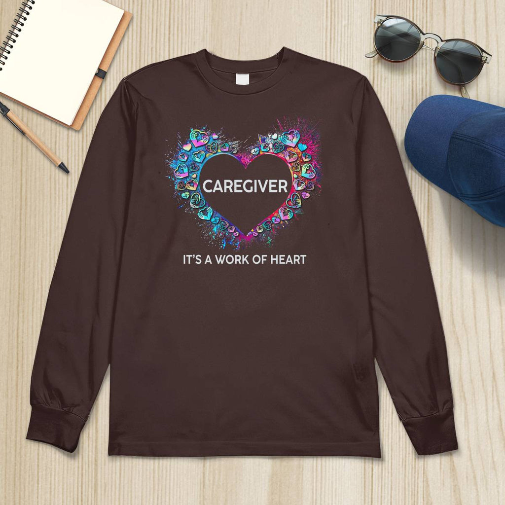 Awesome Caregiver Its a work of heart-T-shirt-#F290624WORKOF7FCAREZ4