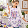Bloom In His Grace Butterfly Cross Lavender Apron