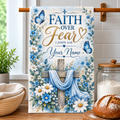Personalized Faith Over Fear Butterfly Kitchen Towel