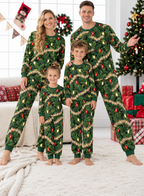 Christmas Lights Tinsel Family Mixed Cotton Pajamas