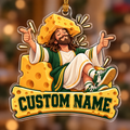 Personalized Cheesehead Jesus Ornament