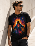 Jesus Sacred Heart Watercolor T-Shirt – Urban Christian Streetwear Shirt for Men