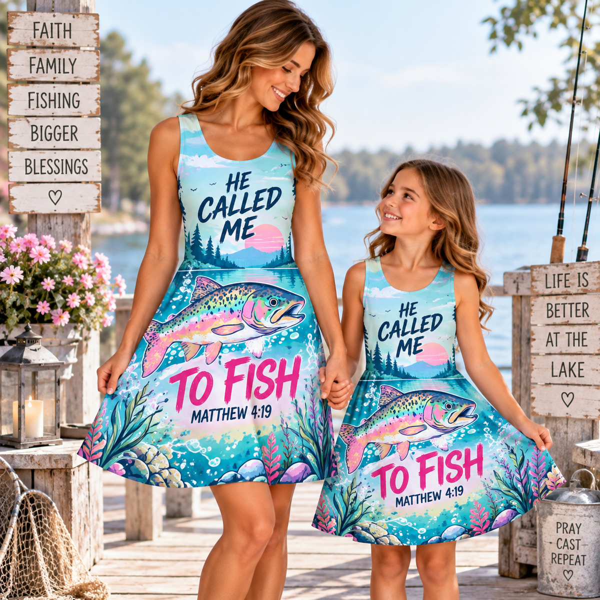 Called To Fish Fishing Sleeveless Dress