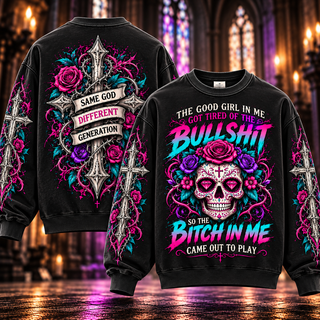 Good Girl, Bold Attitude – Sugar Skull & Roses Sweatshirt
