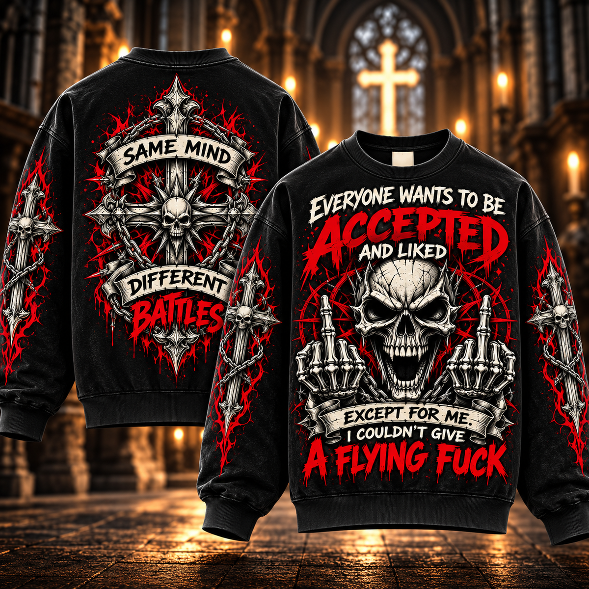 No Approval Needed – Sarcastic Skull Sweatshirt