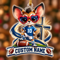 Personalized Football Fox and Cross Ornament