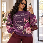Personalized Plum Rose Butterfly Sweatshirt
