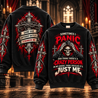 It's Just Me – Funny Hooded Skull Sweatshirt