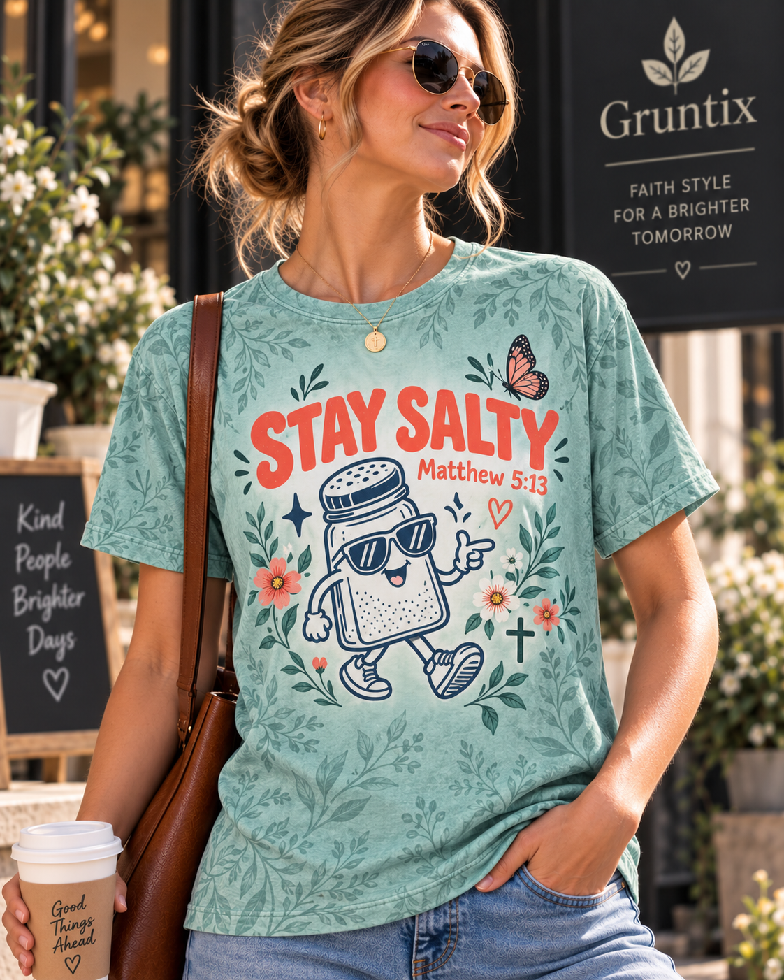 Stay Salty Matthew 5:13 Retro Salt Shaker Christian T-Shirt