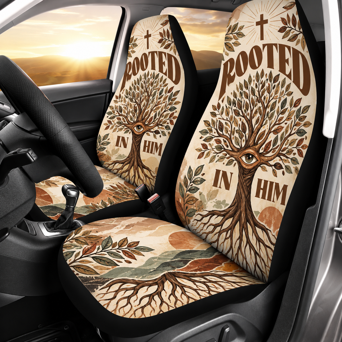 Rooted In Him Tree of Life Car Seat Covers