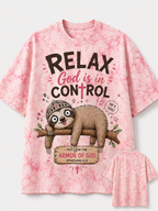 Relax God Is In Control Sleepy Sloth Knight T-Shirt