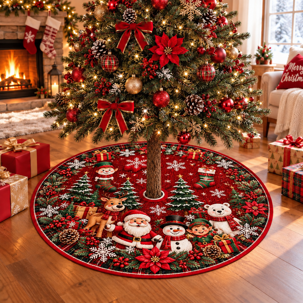 Santa and Friends Christmas Tree Skirt