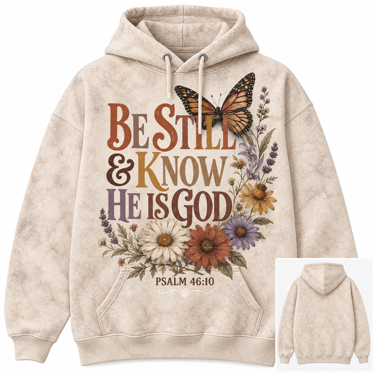 Psalm 46:10 Monarch Butterfly Wildflower All-Over Print Shirt