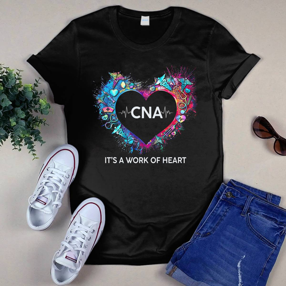 Awesome CNA Its a work of heart-T-shirt-#F290624WORKOF7FCNAZ4