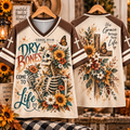 Dry Bones Come to Life Floral Skeleton T-Shirt Jersey
