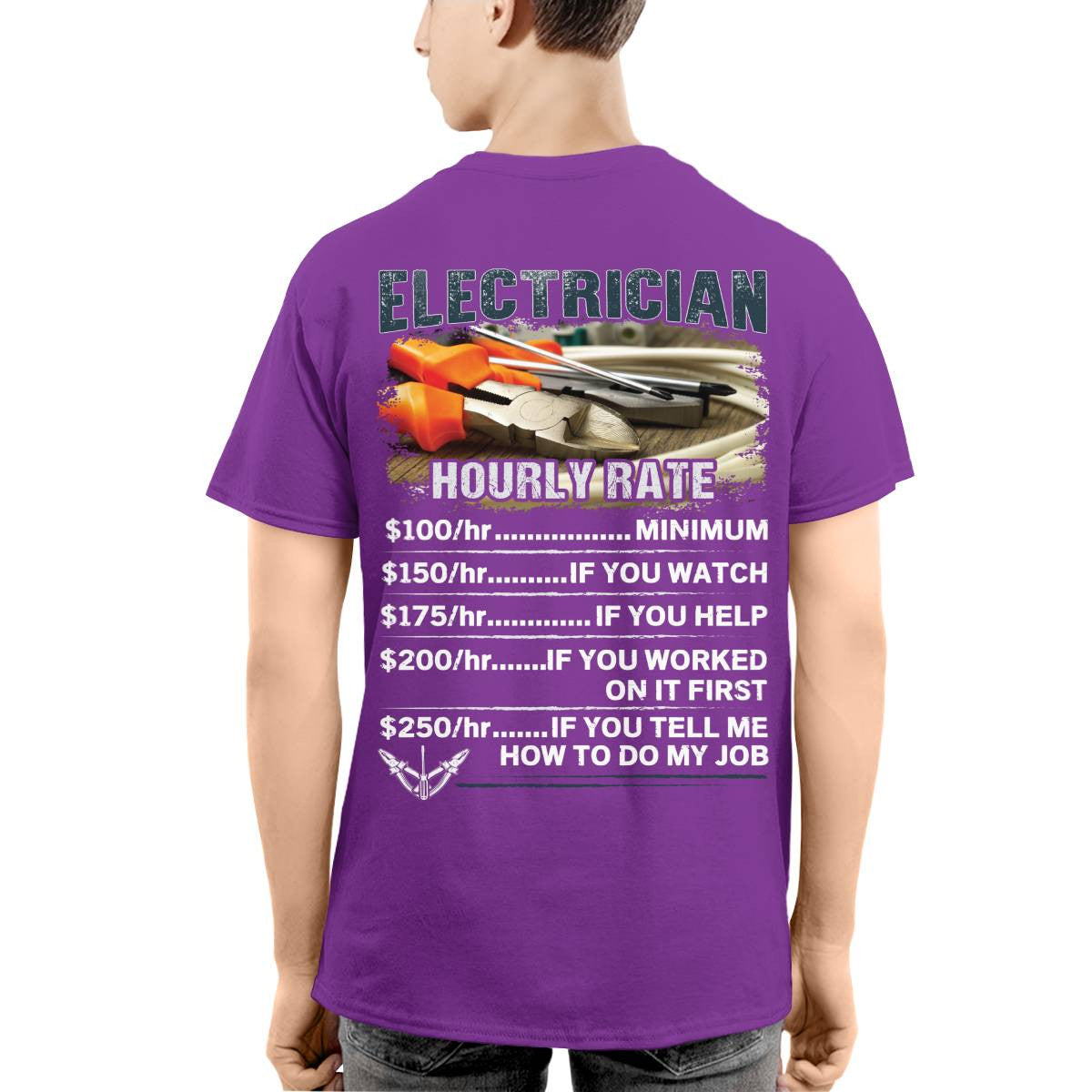 Awesome Electrician Hourly Rate-T-shirt - grunx260804-0062