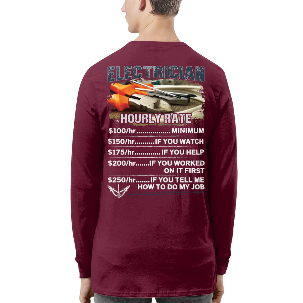 Awesome Electrician Hourly Rate-T-shirt - grunx260804-0062