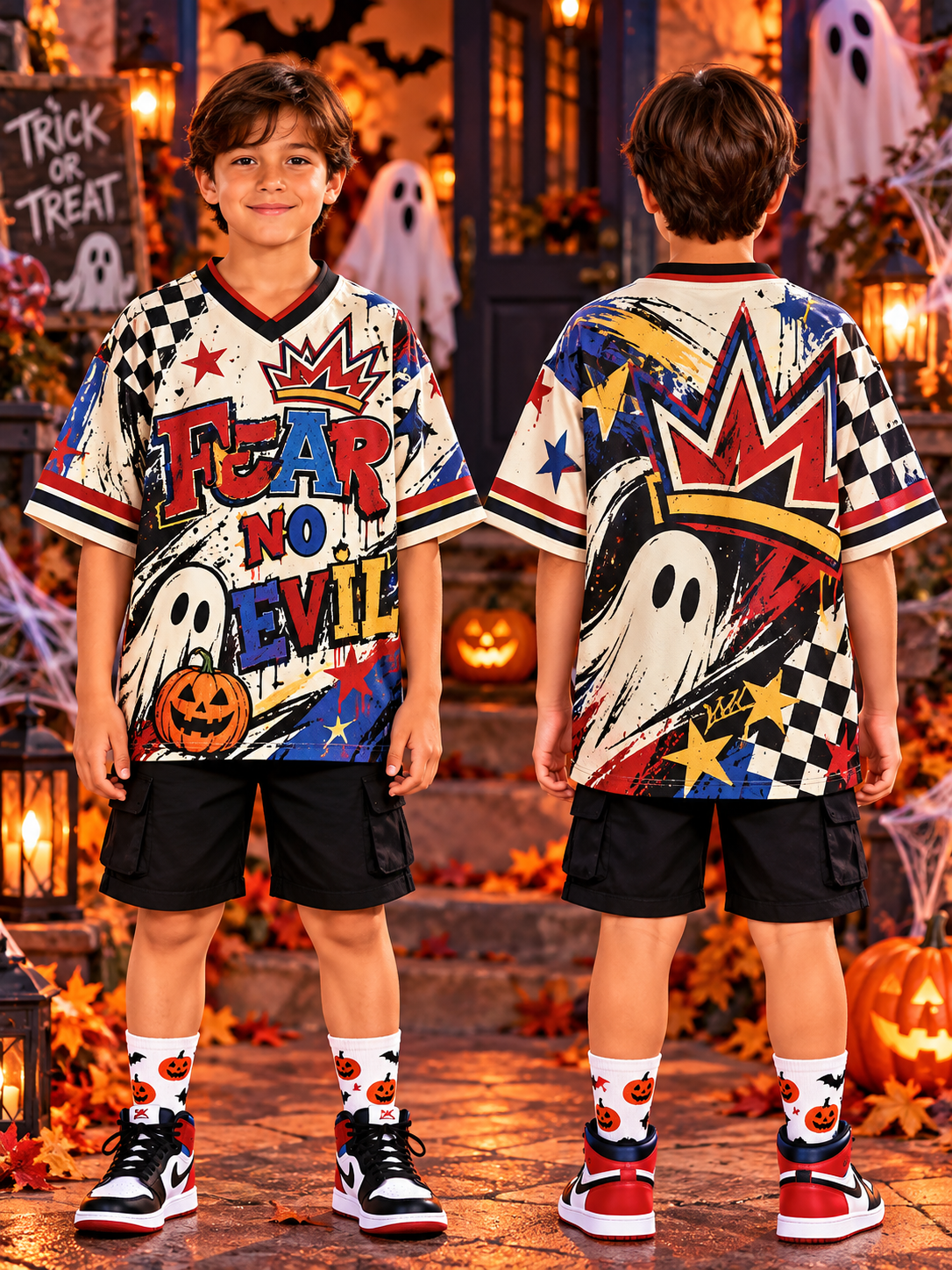 Fear No Evil Ghost Kids T-Shirt Jersey