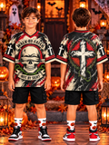 Walk By Faith Skull Kids T-Shirt Jersey