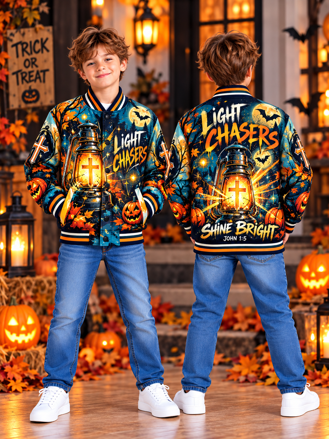 Light Chasers Lantern Kids Baseball Jacket