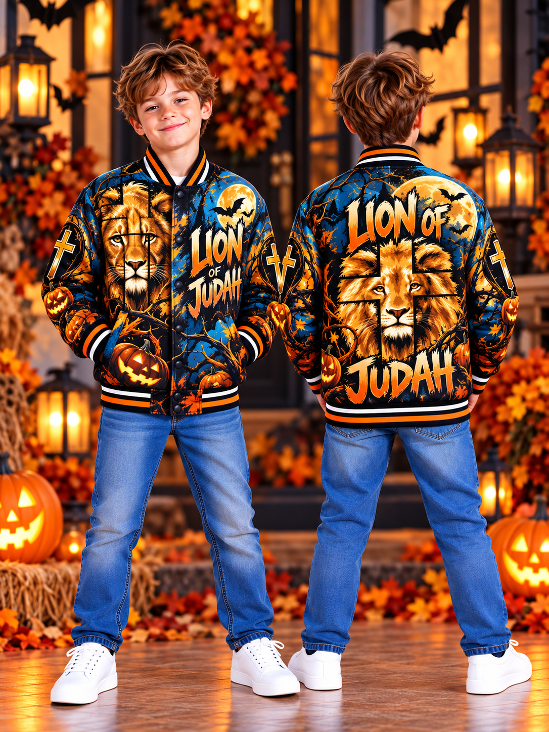 Lion Of Judah Halloween Kids Baseball Jacket