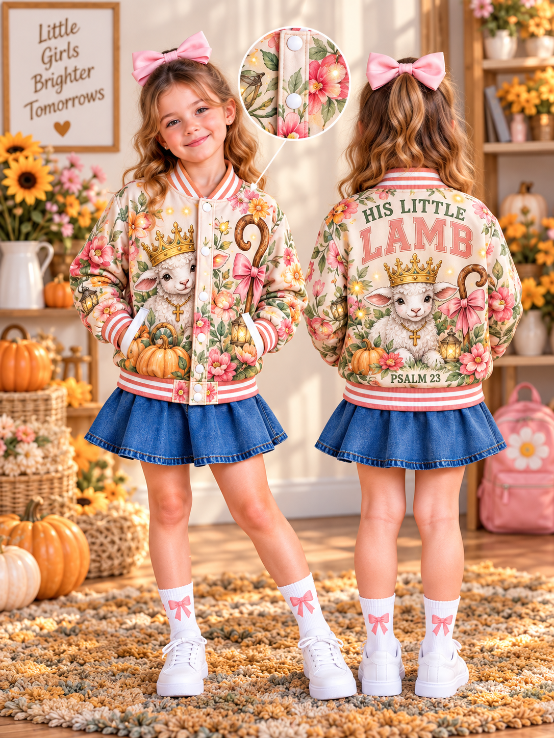 His Little Lamb Kids Baseball Jacket