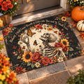 Breathe to Enter Into You Floral Skeleton Doormat