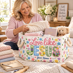Colorful Floral Butterfly Personalized Storage Basket