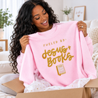 Pink Book Lover Waffle Sweatshirt