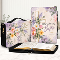 His Way Is Better Lavender Floral Bible Cover