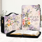 His Way Is Better Lavender Floral Bible Cover