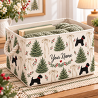 Black Dog Pine Bow Personalized Storage Basket