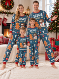 Jesus Heals Me Gingerbread Family Mixed Cotton Pajamas