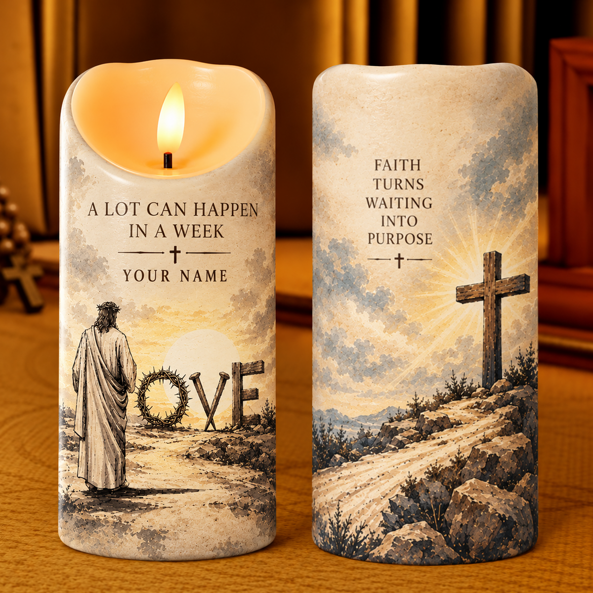 A Lot Can Happen in a Week Personalized Flameless LED Candle