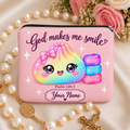 God Makes Me Smile Rainbow Dumpling Personalized PU Leather Pouch
