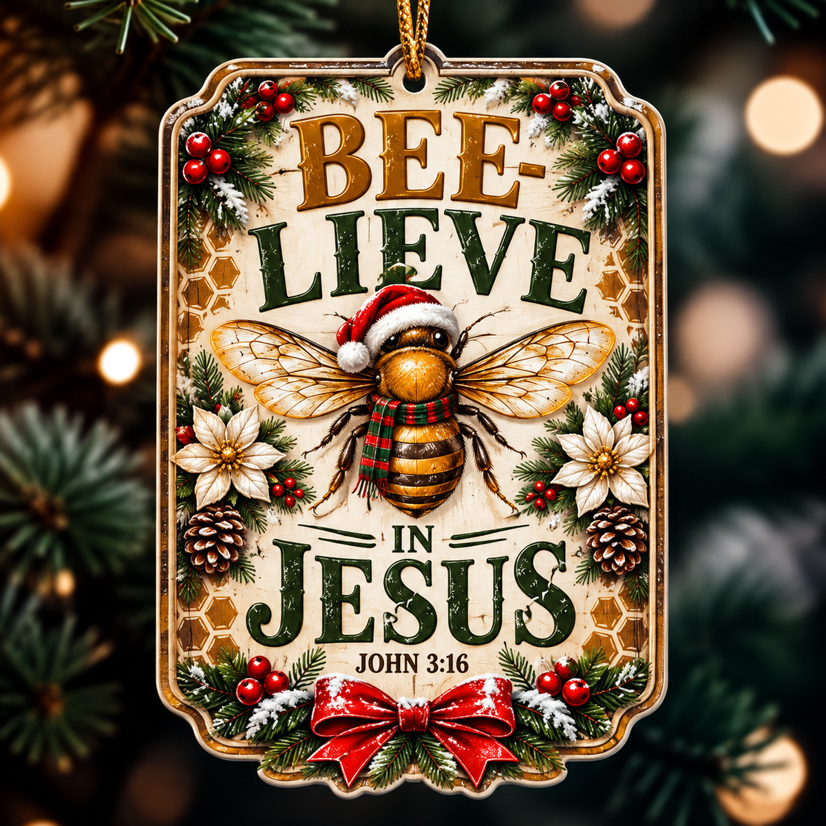 Bee-lieve In Jesus Honey Bee Ornament
