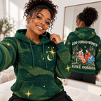 Forest Green Campfire Witches Waffle Hoodie
