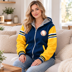 Softball Player Navy Gold Personalized Fleece Jacket