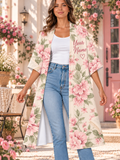 Vintage Pink Floral Personalized Women's Short Sleeved Cape