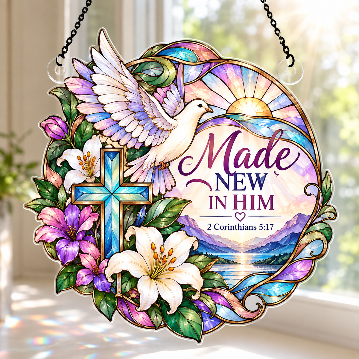 Made New In Him Acrylic Suncatcher