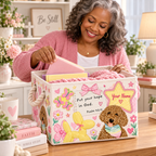 Pastel Puppy Butterfly Personalized Storage Basket