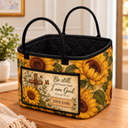 Vintage Sunflower Personalized Quilted Storage Basket