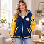 Softball Player Navy Gold Personalized Fleece Jacket